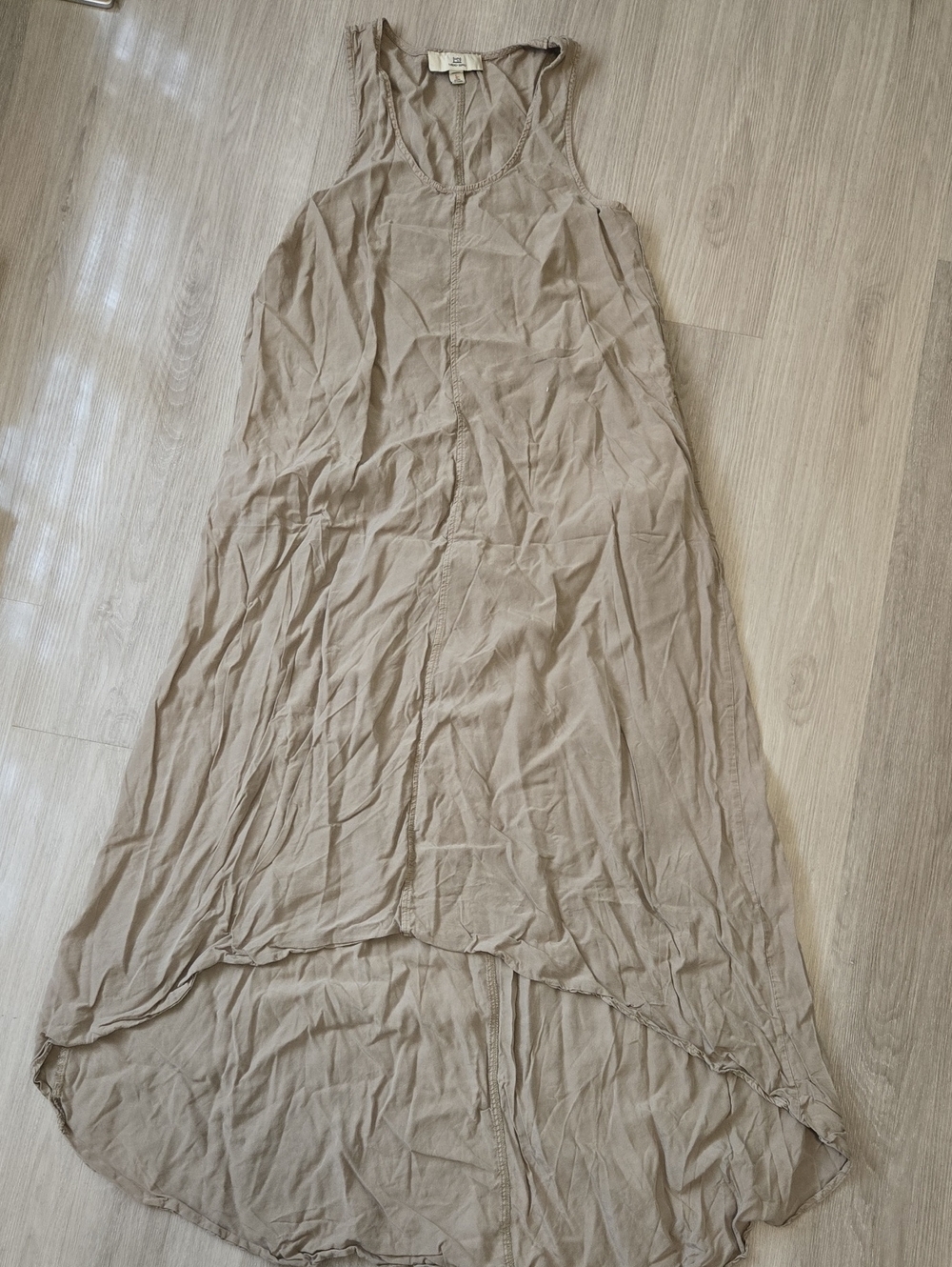 Light Taupe High-Low Sleeveless Maxi Dress